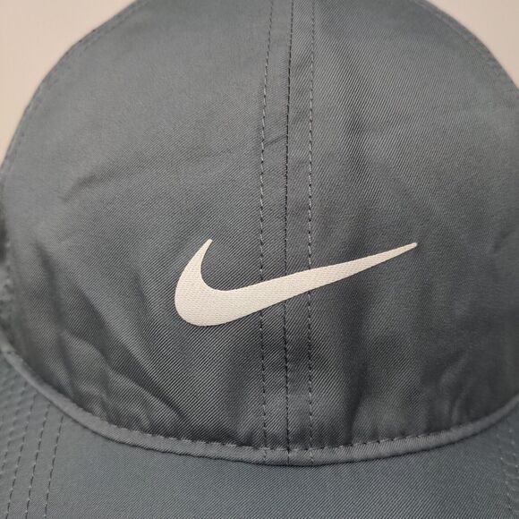 Nike Dri Fit Featherlight Men's Strapback Hat Gray OSFM Embroidered Logo - Picture 4 of 13